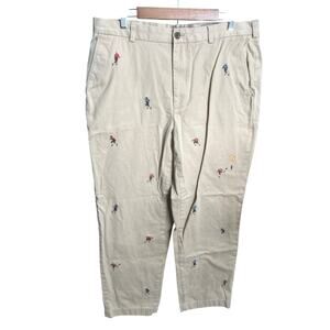 Brooks Brothers Men’s Clark 38x32 Embroidery Chino Pants Football/ Rugby Players